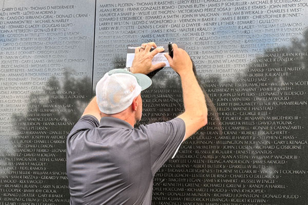 Closeup Vietnam Memorial Wall